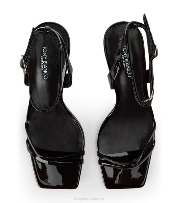 Stöckelschuhe| de Tony Bianco Frauen Camelia-Absätze schwarzes Lackleder 4624199